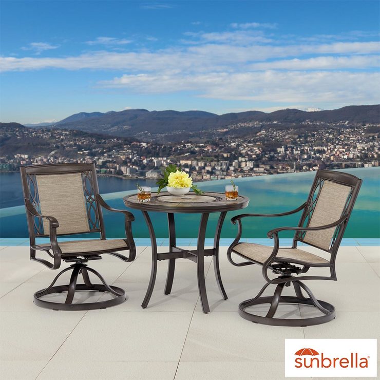 Agio Eldorado 3 Piece Sling Bistro Café Set Costco UK