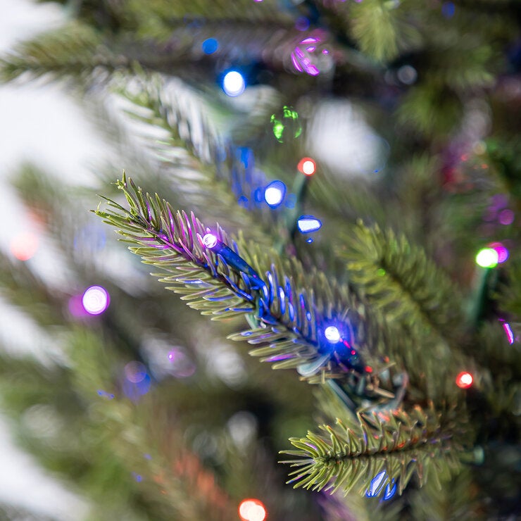 7.5 ft (2.3m) Pre-Lit Euro Style Artificial Christmas Tree With 1400 Colour Changing Twinkle Micro LED LightsLED Tree 7.5 ft (2.3m) Pre-Lit Euro Style Artificial Christmas Tree With 1400 Colour Changing Twinkle Micro LED LightsLED Tree
