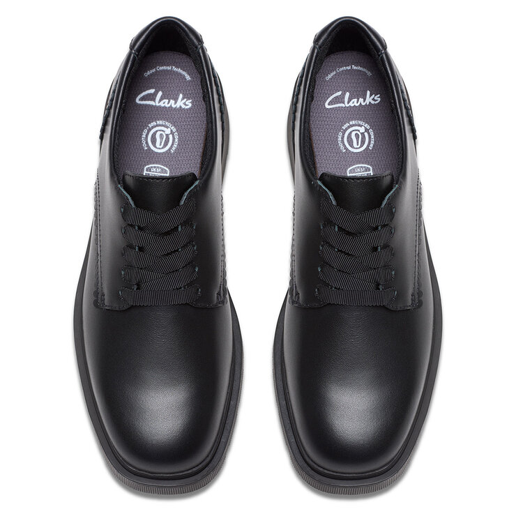 Clarks Kids Eris Pure Black Leather Shoes Clarks Kids Eris Pure Black Leather Shoes