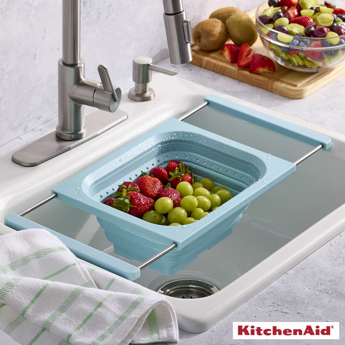 KitchenAid Collapsible Colander in Light Blue KitchenAid Collapsible Colander in Light Blue