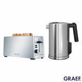 Graef 1.2L Kettle & 4 Slice Toaster Bundle in Silver Graef 1.2L Kettle & 4 Slice Toaster Bundle in Silver