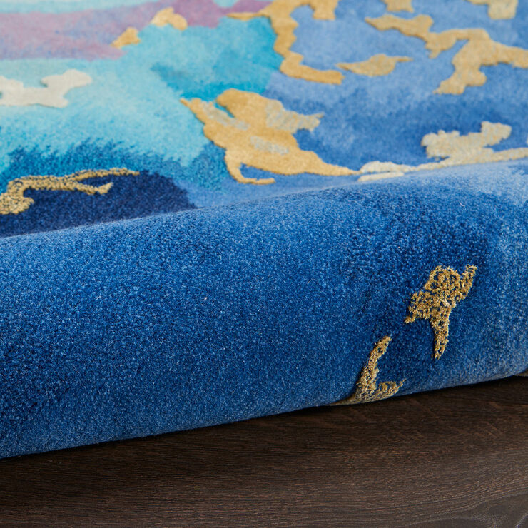 Close up of folded rug