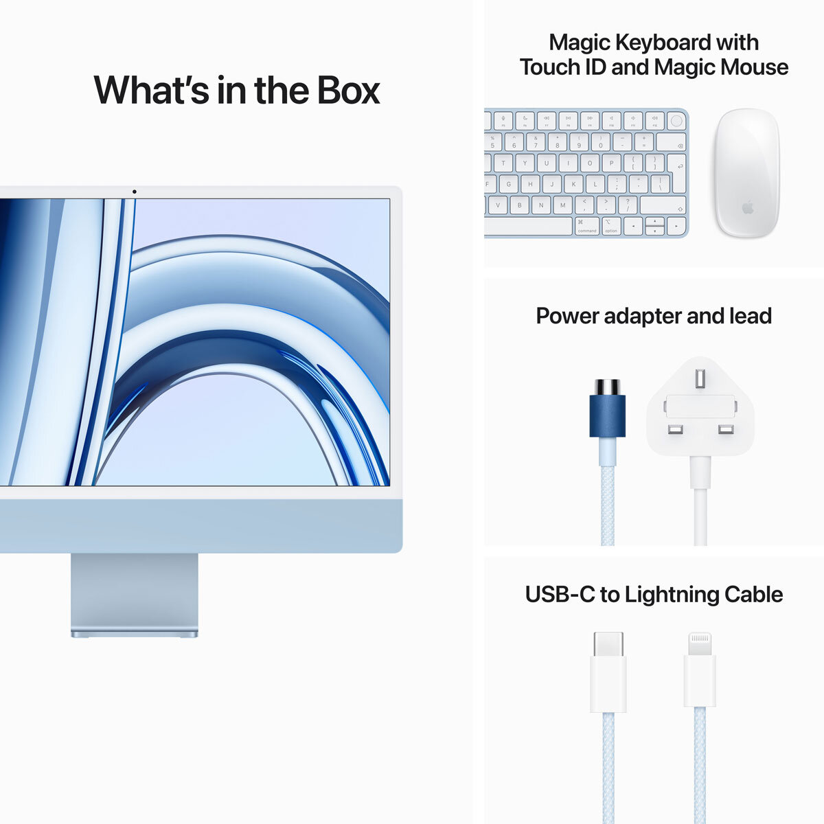 Buy Apple iMac 2023, M3, 8GB RAM, 256GB SSD, 24 Inch 10C GPU, in Blue at costco.co.uk