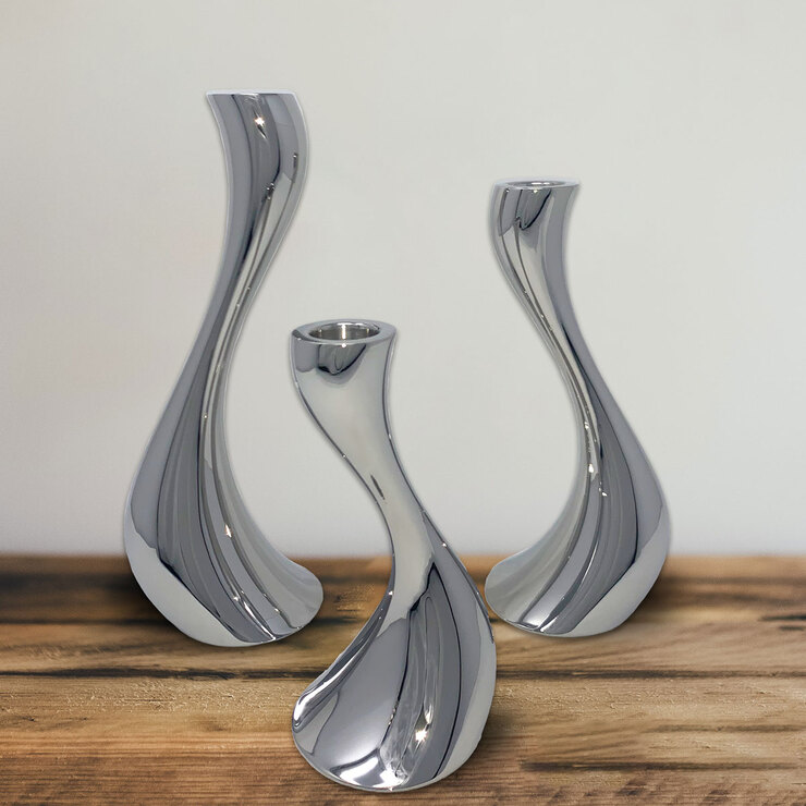 Jensen Stainless Steel Cobra Candle Holder 3 Piece Set Costco UK