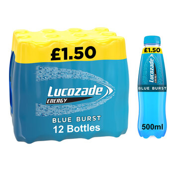 Lucozade Energy Blue Burst PMP £1.50, 12 x 500ml
