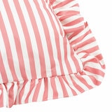 Wylder Millie Ruffle Pink Striped Indoor Outdoor Cushion, 50 x 50 cm