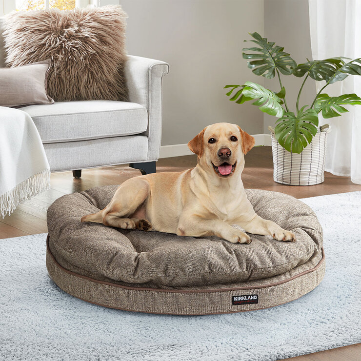 Kirkland Signature Round Pillow Orthopaedic Dog Bed, Brown Kirkland Signature Round Pillow Orthopaedic Dog Bed, Brown