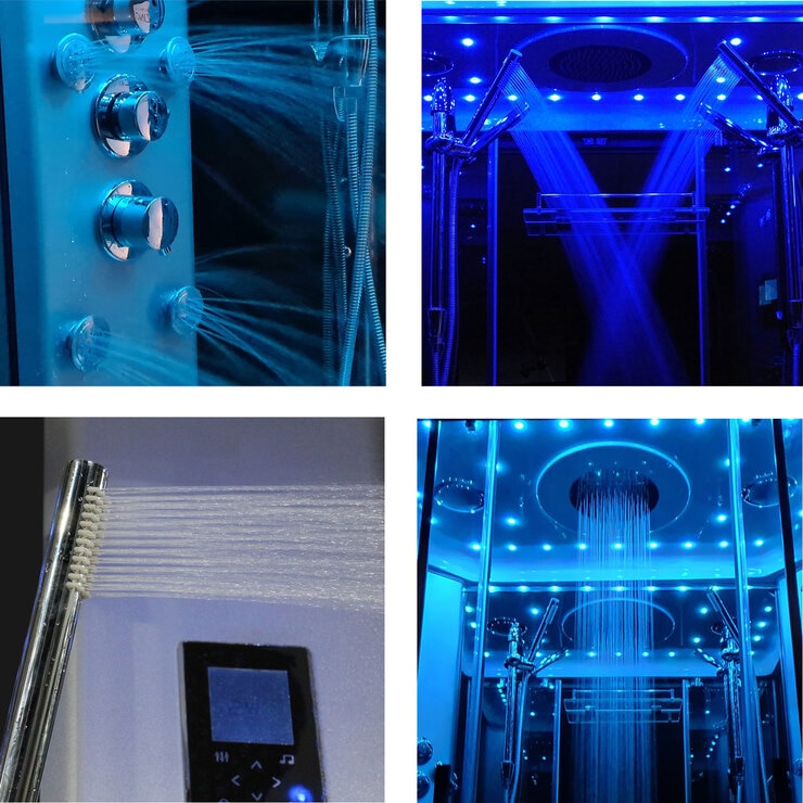 Insignia Platinum 1400 x 900mm Rectangular Steam Shower in Black