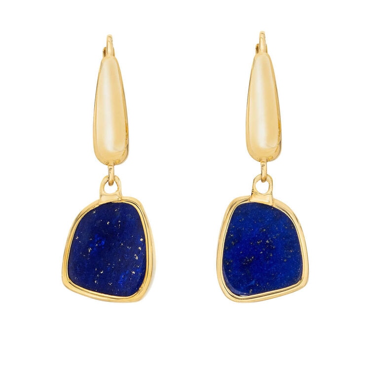 Lapis 14k Yellow Gold Earrings