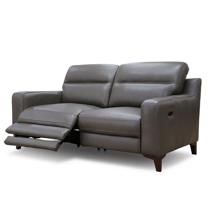Colby Dark Grey Leather 2 Seater Sofa with Power Footrests Colby Dark Grey Leather 2 Seater Sofa with Power Footrests