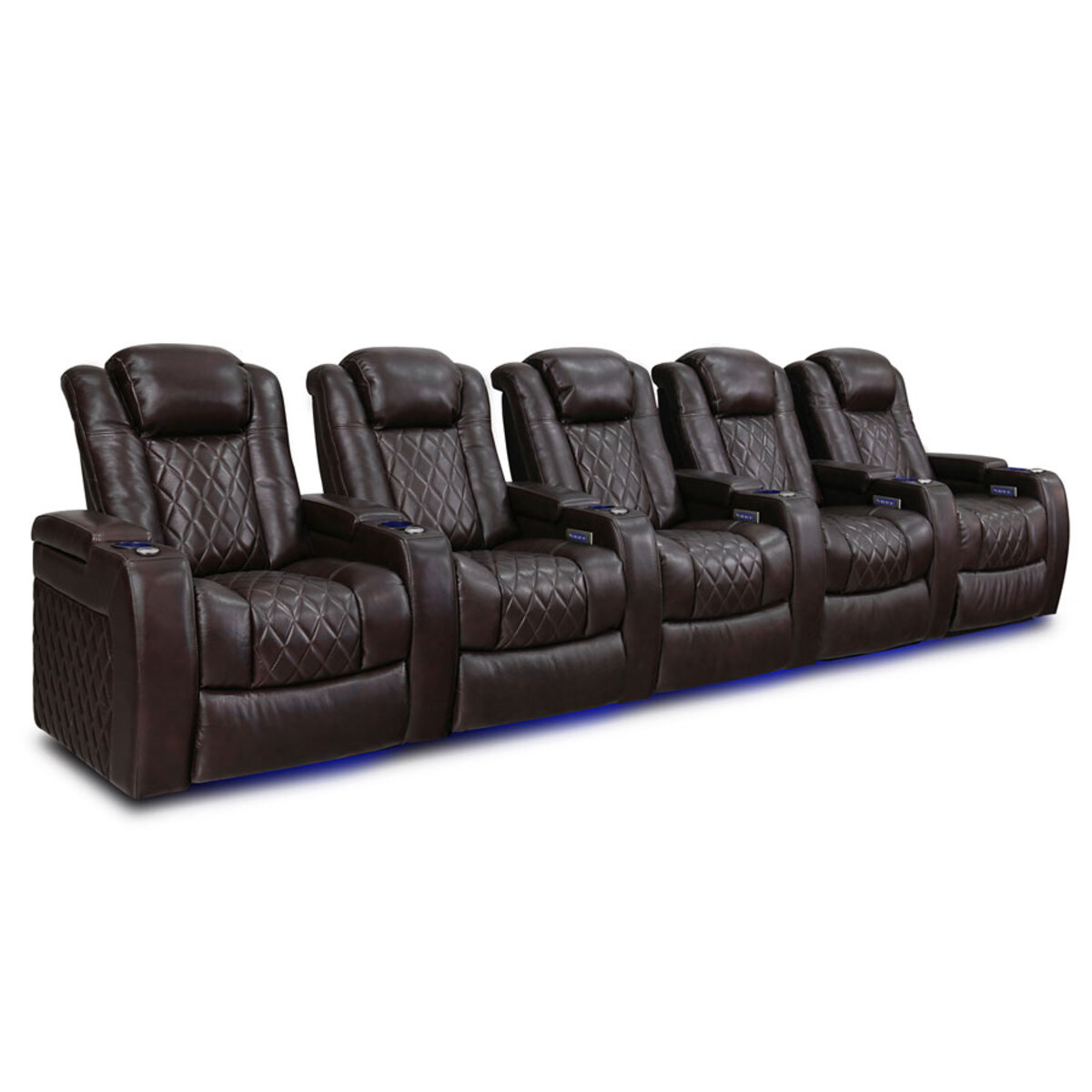 Valencia Home Theatre Seating Tuscany Row of 5 Chairs, Brown