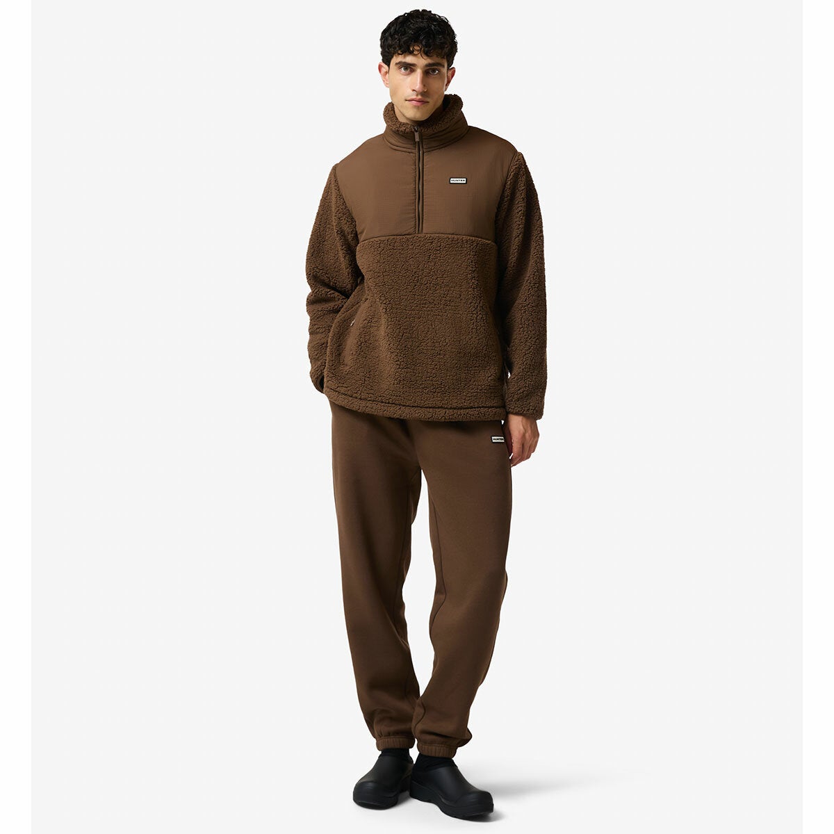 Hunter Men's 1/2 Zip Fleece in Brown