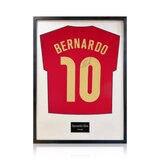 Bernardo Silva Signed Framed Portugal Football Shirt in 2 Options: White or Black Mount Bernardo Silva Signed Framed Portugal Football Shirt in 2 Options: White or Black Mount