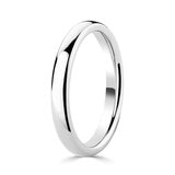 3.0mm Basic Court Wedding band. Platinum