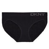 DKNY Women's Seamless Rib Knit 4 Pack Bikini Brief in Black/Grey