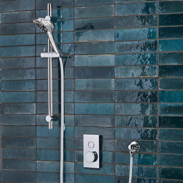 Lifestyle image of shower in bathroom setting Lifestyle image of shower in bathroom setting