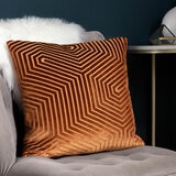 Paoletti Evoke Rust Velvet Feather Fill Cushion 2 Pack, 45 x 45 cm