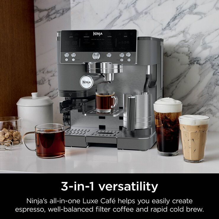 Lifestyle image of Ninja Luxe Café Premier Espresso Machine with 3 in 1 versatility