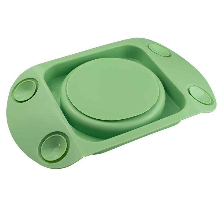 EasyTots EasyMat MiniMax Open Suction Weaning Plate in Sage EasyTots EasyMat MiniMax Open Suction Weaning Plate in Sage