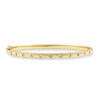 0.30ctw Round Brilliant Cut Diamond Bangle, 14ct Yellow Gold