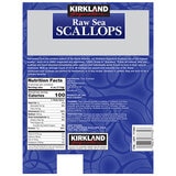 Back of pack of Kirkland Signature Scallops