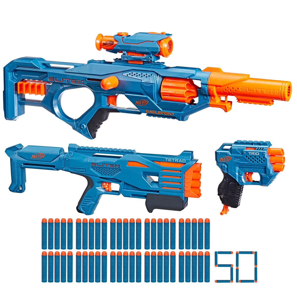 Nerf Elite Ultimate Blaster 3 Pack with 50 Darts (8 Years+)