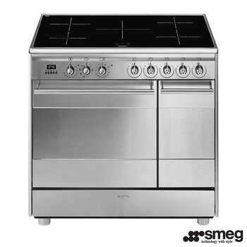 Smeg SSK92IMX8 Concert Electric Induction Range Cooker, A Rated in Stainless Steel