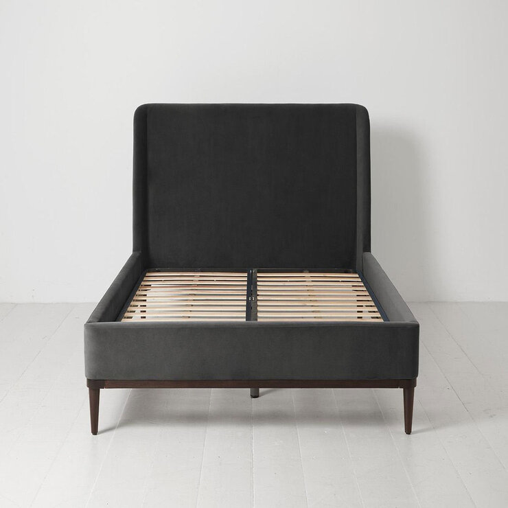 Swyft Bed 02 Charcoal Grey Velvet Bed Frame, King Swyft Bed 02 Charcoal Grey Velvet Bed Frame, King