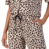 DKNY Ladies Notch Collar 3 Piece PJ Set in Cheetah