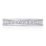 2.00ctw Princess Cut Channel Set Diamond Eternity Ring, Platinum