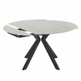 Indus Valley Cavella Ceramic Extending Dining Table + 4 Beige Chairs