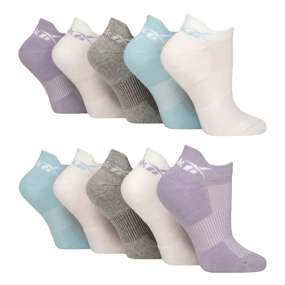 Reebok Ladies Low Cut Sock 10 Pack in Multicolour