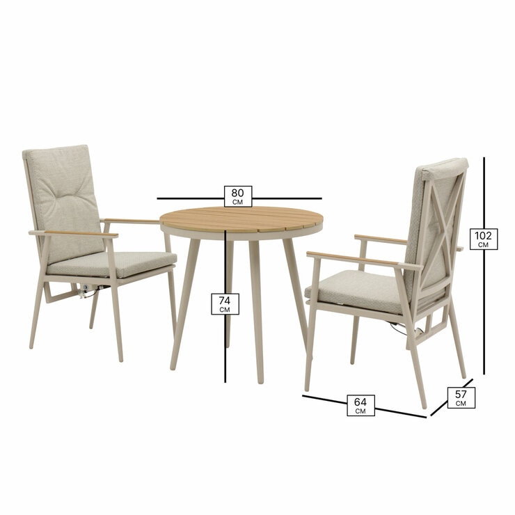 Bramblecrest Wisely 3 Piece Recliner Patio Set in Mocha