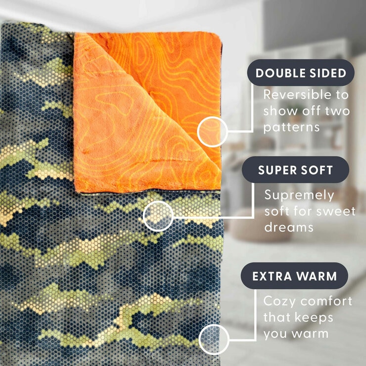 Ashford Home Faux Fur Slumber Bag Blanket in 2 Designs, 137 x 142 cm