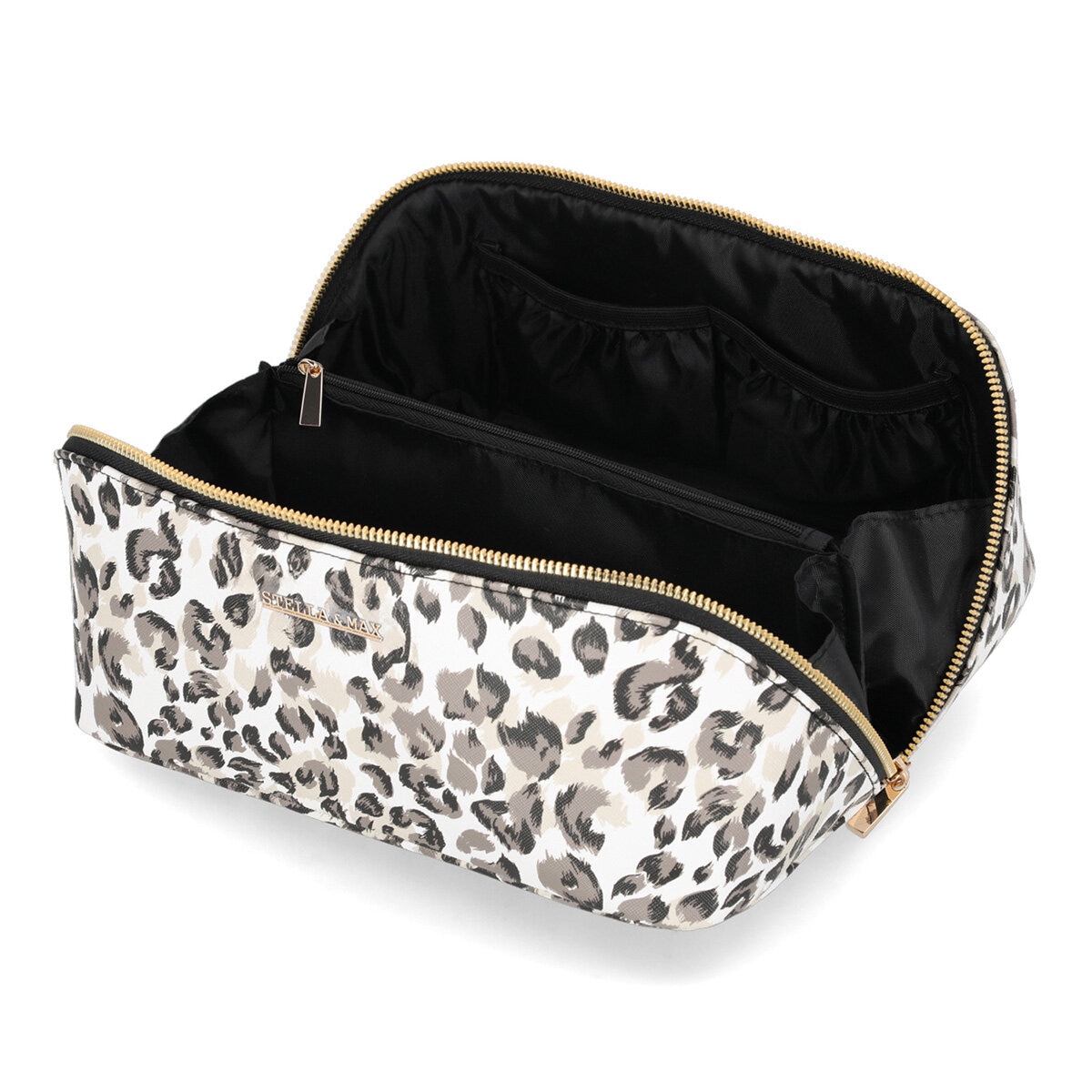 Stella and Max, Zip Around Cosmetic Case in Leopard