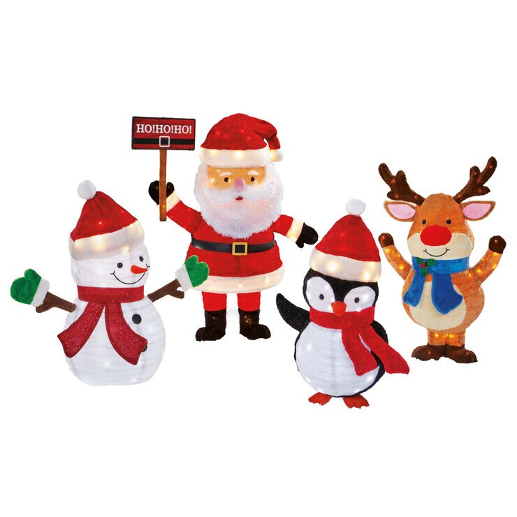 Buy 4pc Snowman, Santa, Moose, Penguin Overview Image at costco.co.uk