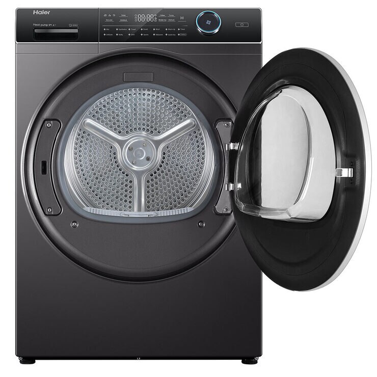 Haier HD90A2979S, 9kg, Heat Pump Tumble Dryer, A++ Rated in Graphite