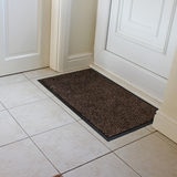 JVL Admiral Microfibre Barrier Mat in Brown, 50 x 80cm - 2 Pack