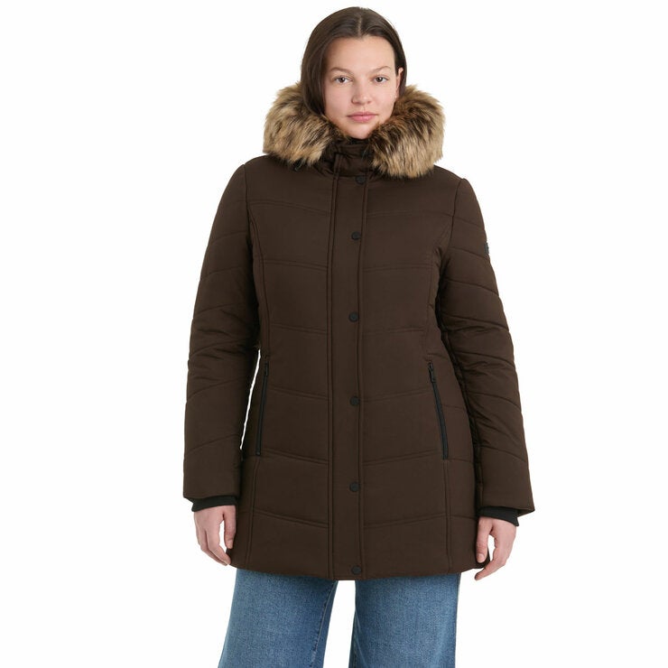 Sanctuary Women's Walker Coat with Faux Fur Hood