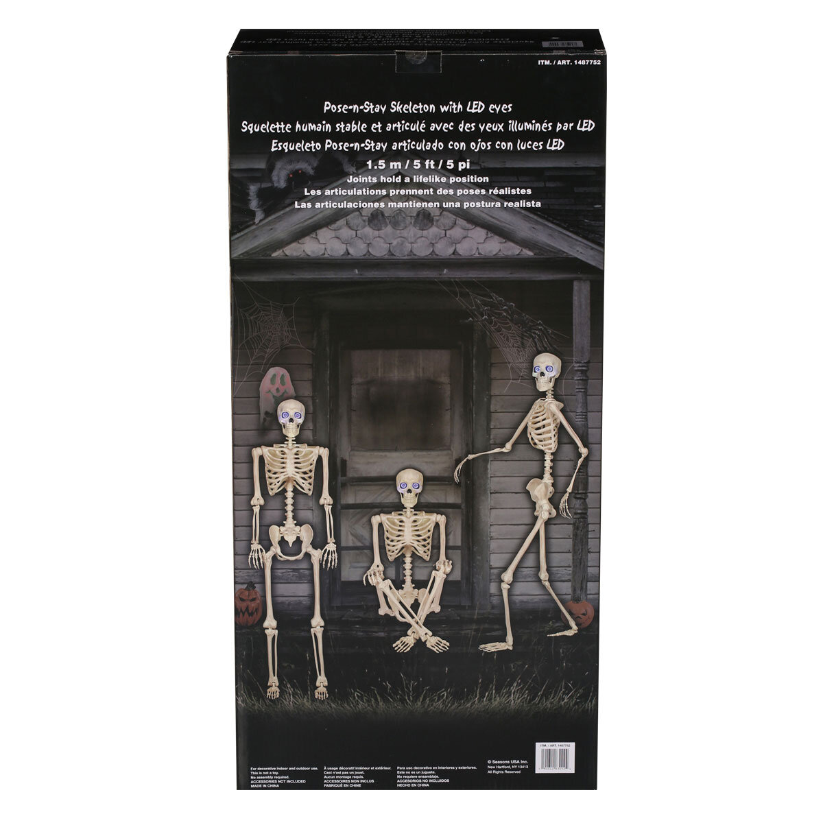 Halloween 5ft (1.5m) Skeleton With LED Eyes & Sounds