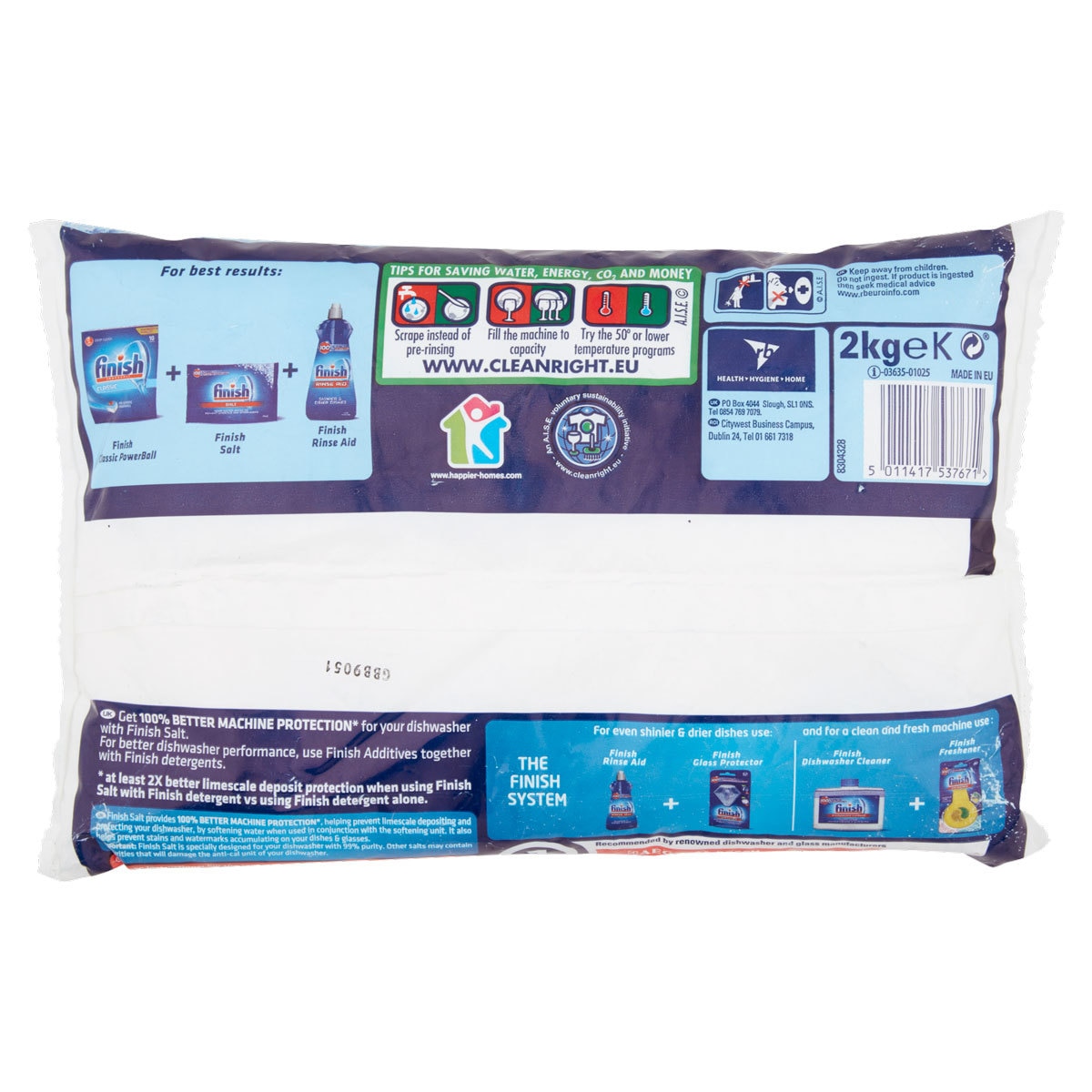 Finish Dishwasher Salt, 8 x 2kg