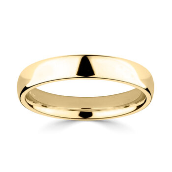 4.0mm Luxury Court Wedding Ring, 18ct Yellow Gold
