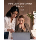Lifestyle image showing ultra quiet and slim for privacy Lifestyle image showing ultra quiet and slim for privacy