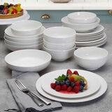 Mikasa Swirl Porcelain Dinnerware Set, 24 Piece