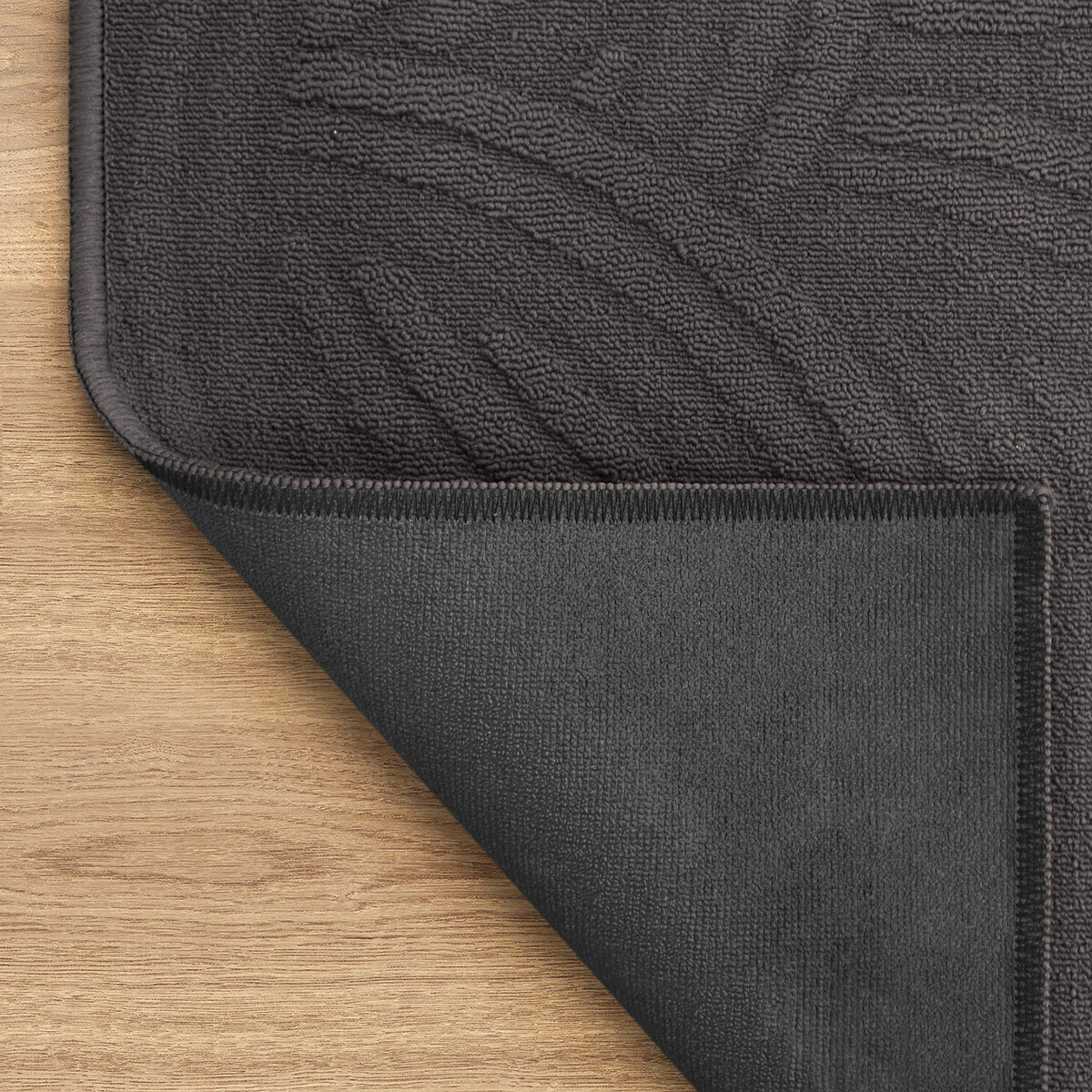 Charcoal runner folded, non slip backing