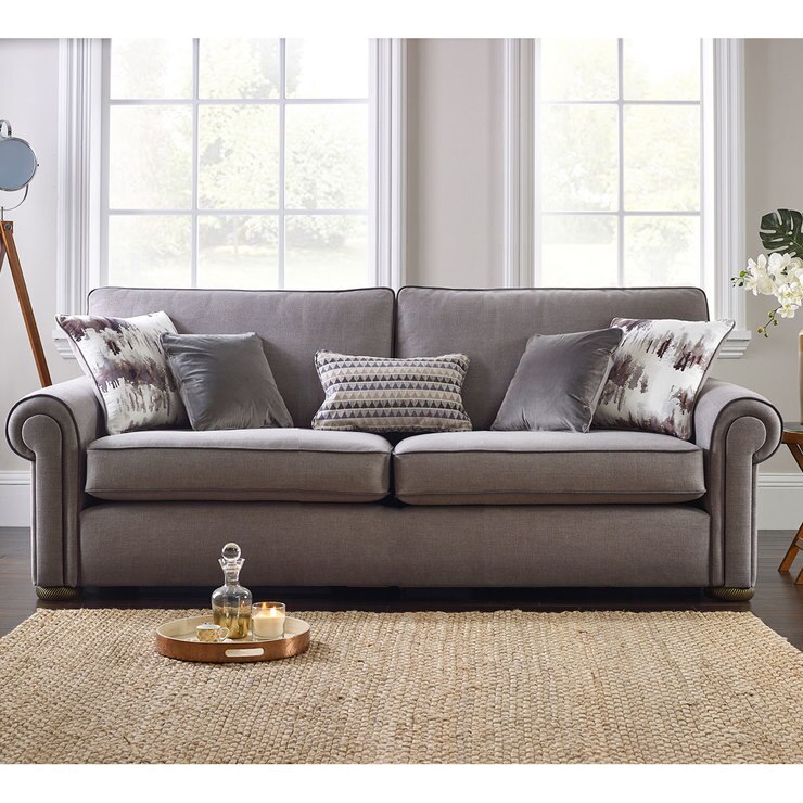 Henley Steel Grey Fabric 4 Seater Sofa Costco UK