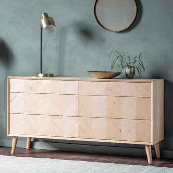 Gallery Milano Oak 6 Drawer Chest of Drawers