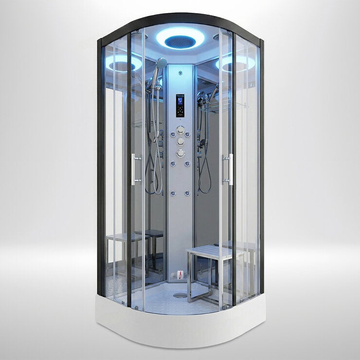 Insignia Diamond 1000mm Quadrant Steam Shower with Black Frame