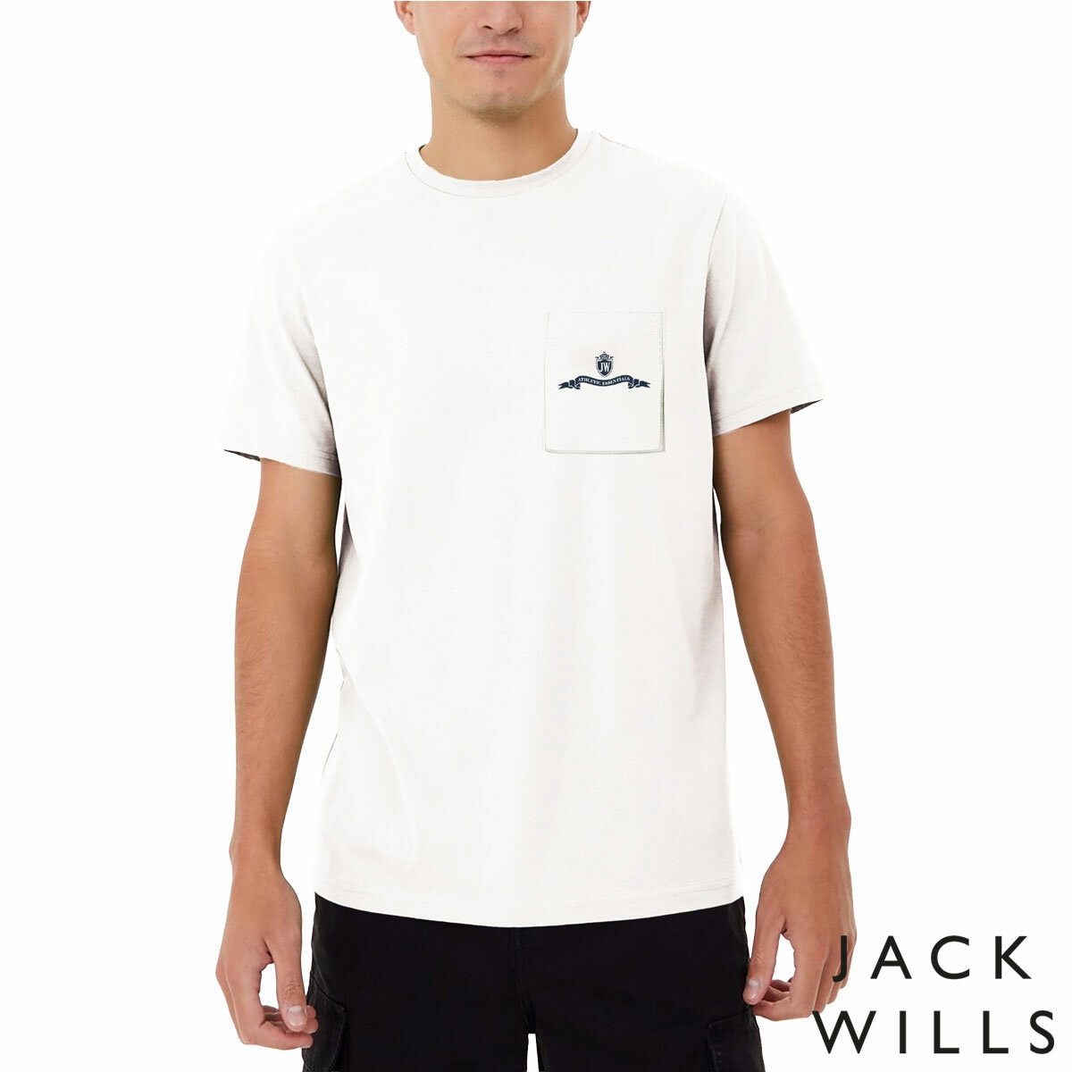 Jack Wills Mens Short Sleeve Pocket T-Shirt in White