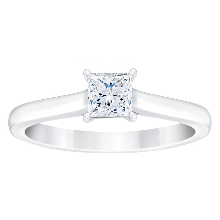 0.70ct Princess Cut Diamond Solitaire Ring, Platinum 0.70ct Princess Cut Diamond Solitaire Ring, Platinum